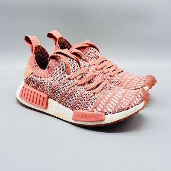 Adidas Shoes Womens 5.5 Pink White NMD R1 PK Primeknit Boost Running Sneakers - Picture 2 of 11